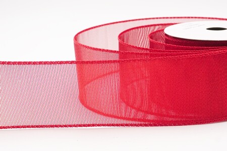 Rotes, einfarbiges, metallisch transparentes Drahtband_KW0436GC-7-7